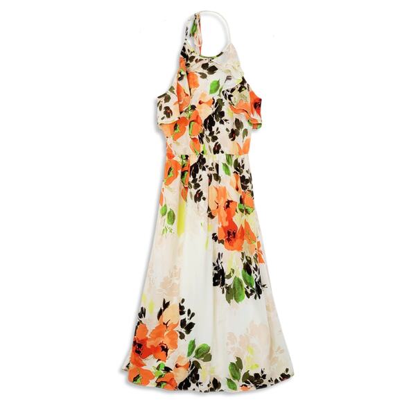 NWT Nicole Miller Women's Floral Print Halter Neck Fit & Flare Midi Dress - Picture 3 of 7